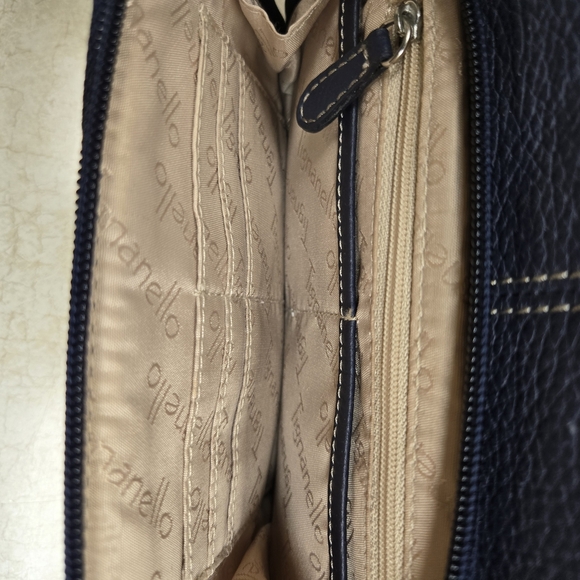 Tignanello Blue Silver Crossbody Bag with Structured Finish - Picture 7 of 8